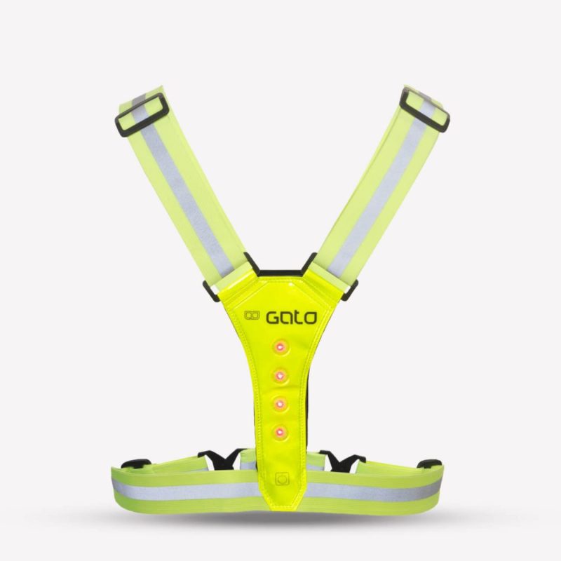 led safer sport vest neon yellow back on gato sports.jpg