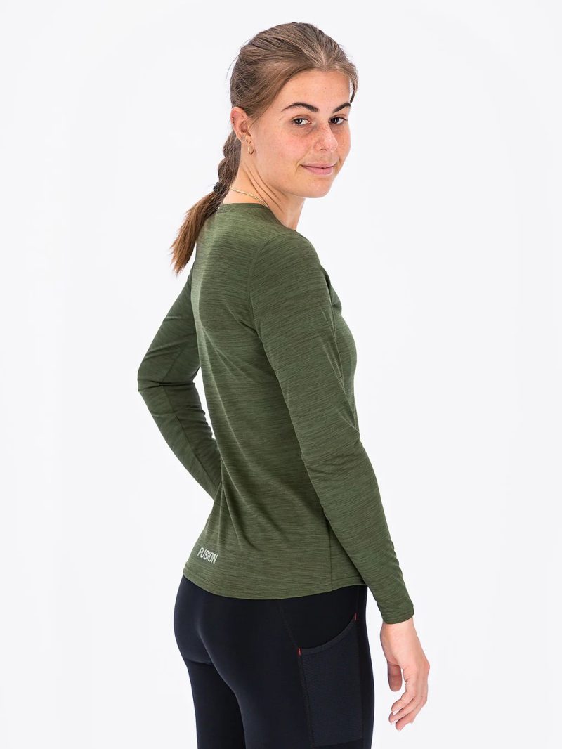 fusion c3 ls shirt dames back green