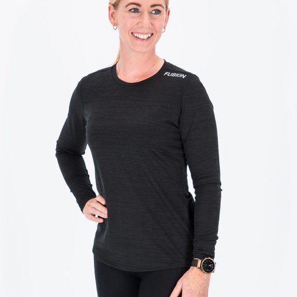 fusion c3 ls shirt dames front zwart