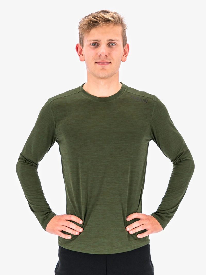 fusion c3 ls shirt heren front green