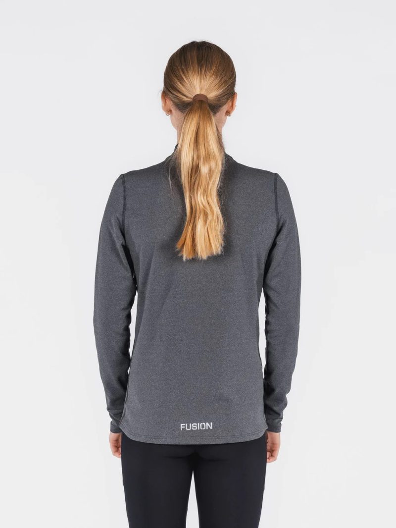 fusion c3 zip neck dark grey back dames