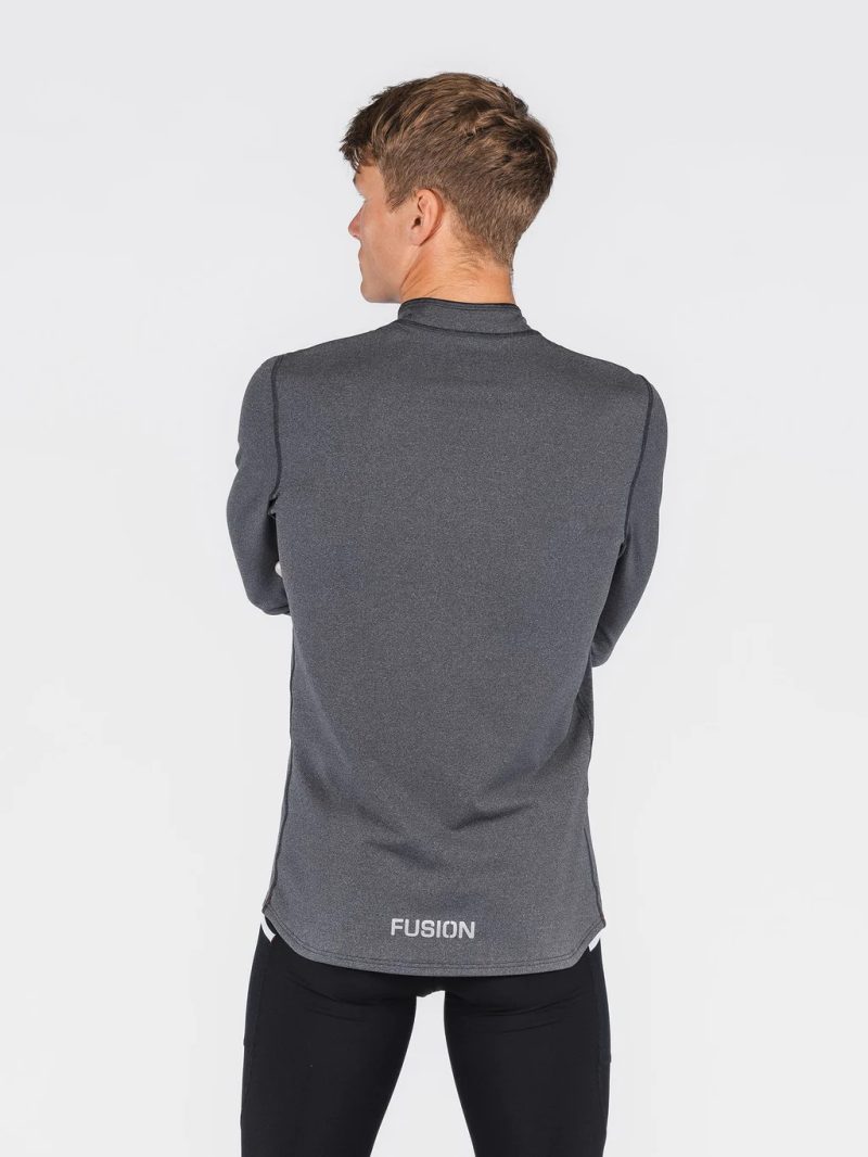 fusion c3 zip neck dark grey back heren