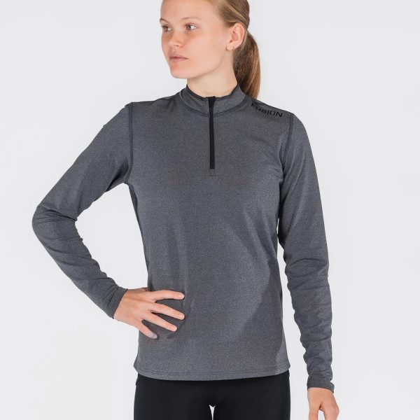 fusion c3 zip neck dark grey front dames