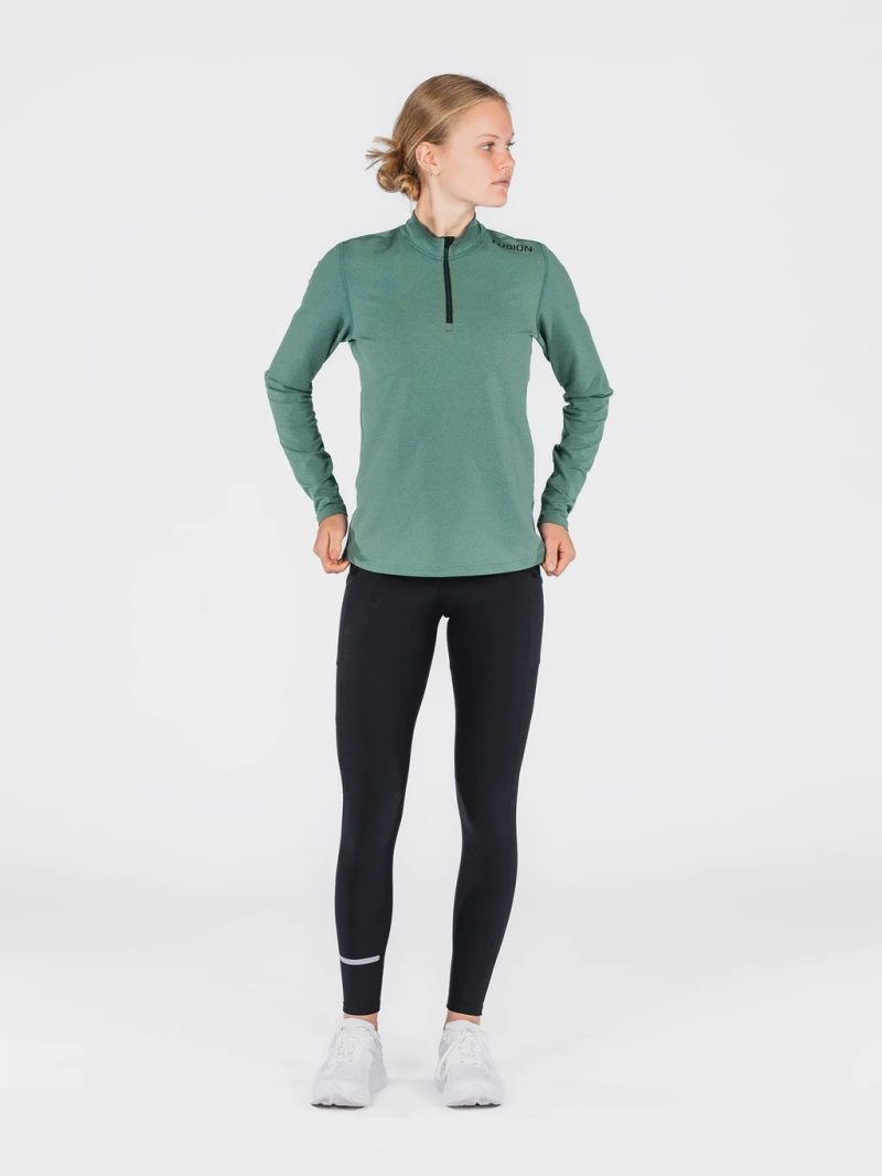 fusion c3 zip neck green action dames