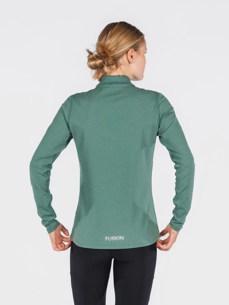 fusion c3 zip neck green back dames