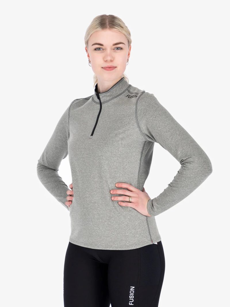 fusion c3 zip neck grey front dames