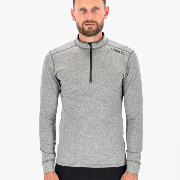 fusion c3 zip neck grey front heren