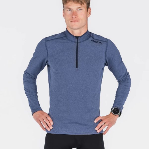 fusion c3 zip neck night blue front heren