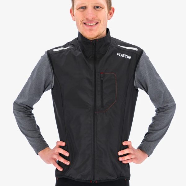 fusion s1 run vest black front step one heren