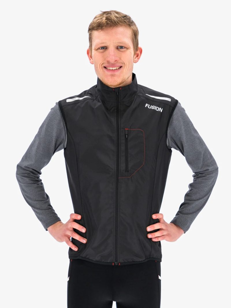 fusion s1 run vest black front step one heren