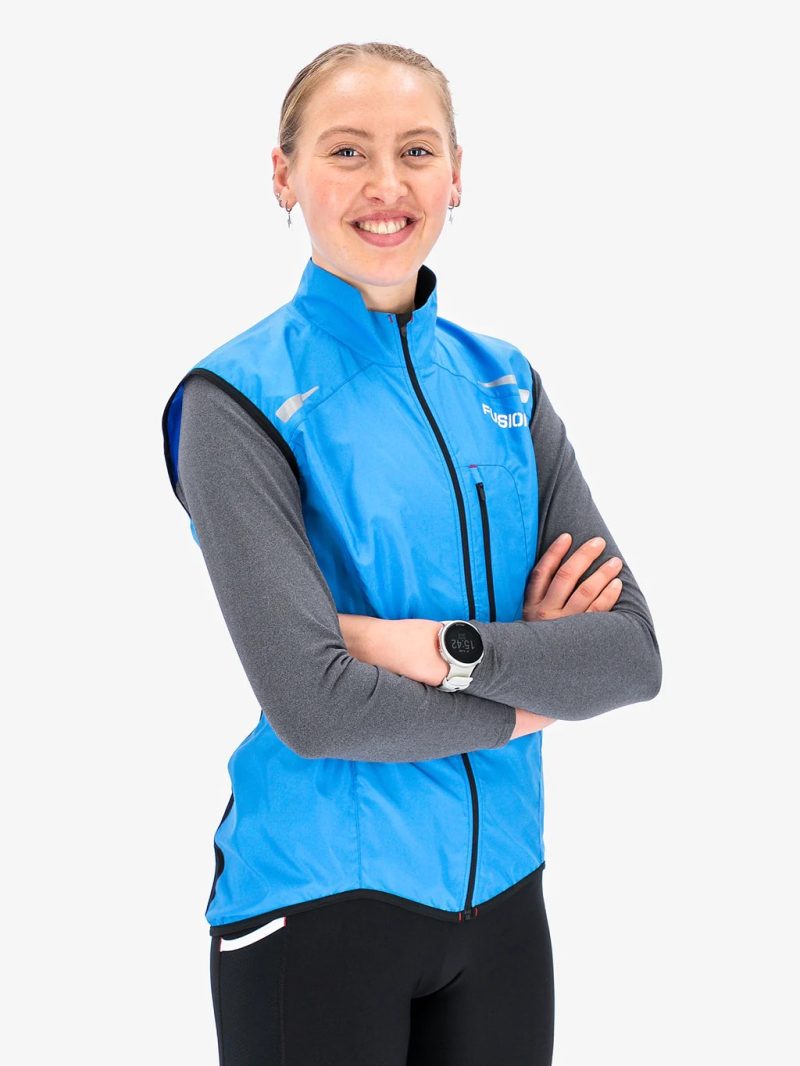 fusion s1 run vest blue front step one dames