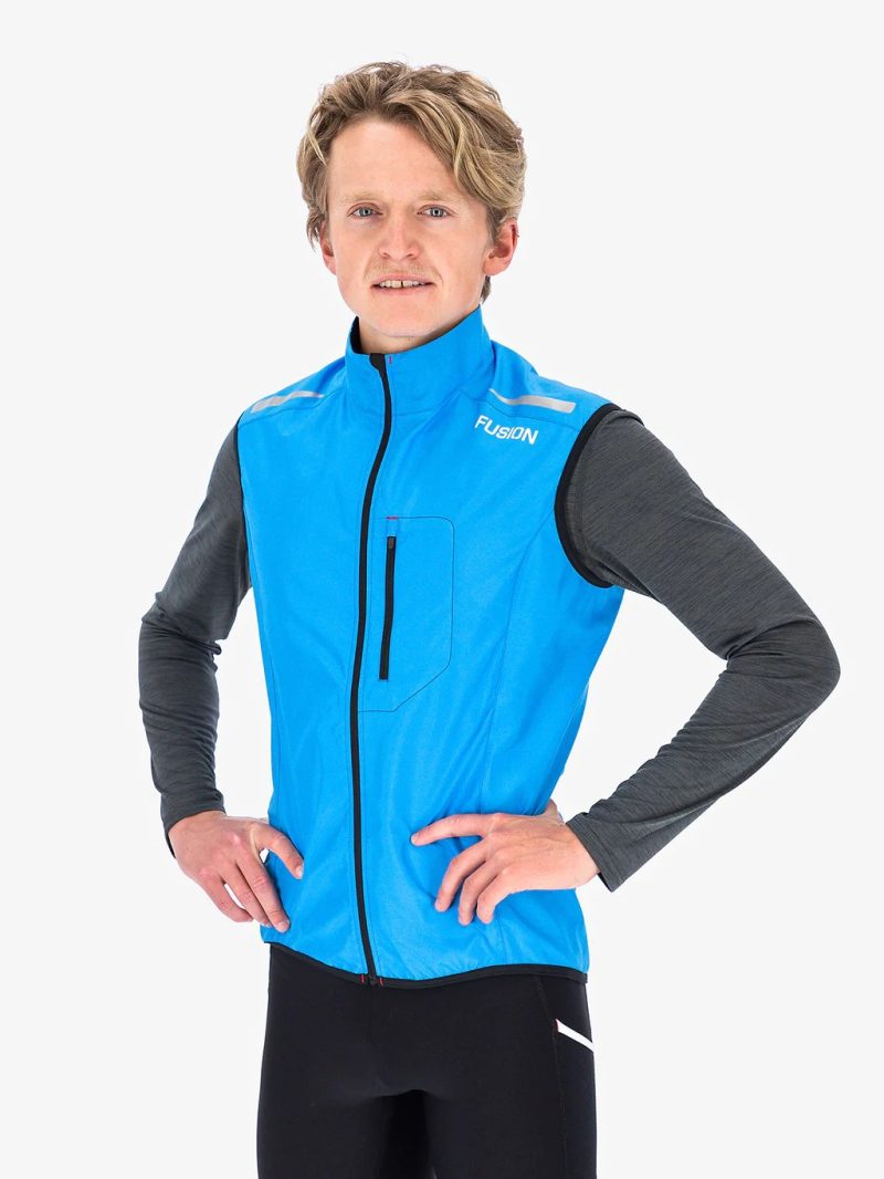 fusion s1 run vest blue front step one heren