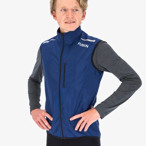 fusion s1 run vest dark blue front step one heren