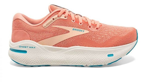 brooks ghost max 120395 1b 818 papaya apricot blue w1
