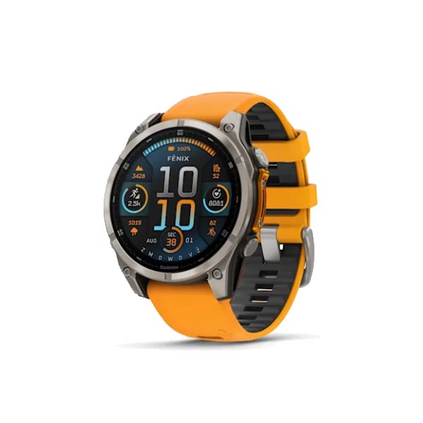garmin fenix 8 47mm amoled sapphire orange step one borne.